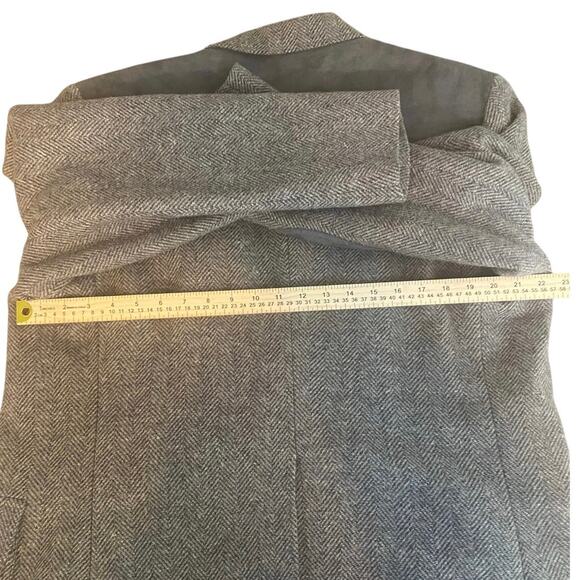 Pendleton Men's Wool Herringbone Blazer Jacket Sz 46 Elbow Patches Western Suede - Picture 11 of 13